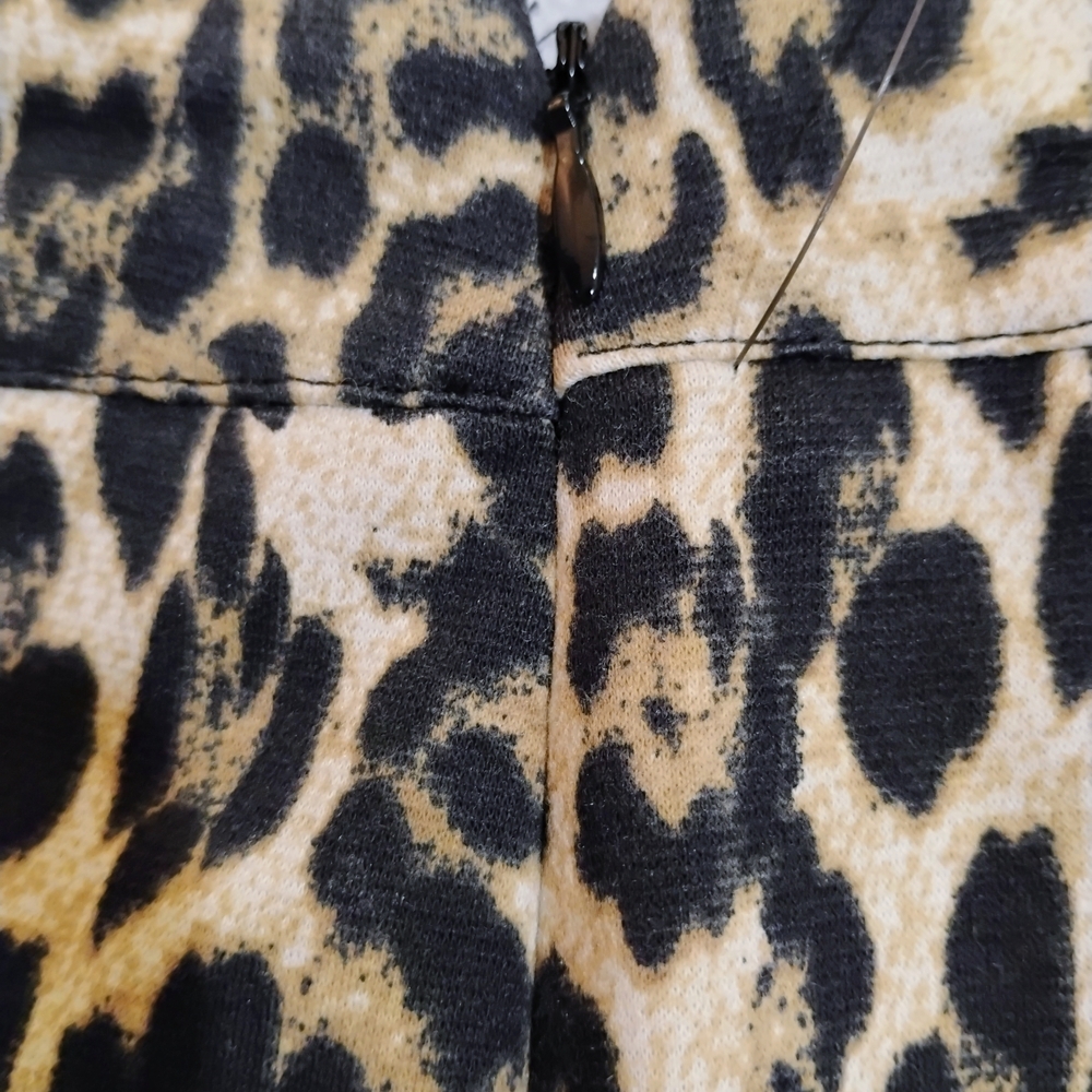 Rafaella Animal Print Pencil Skirt with Bold Red Hem - Picture 7 of 9